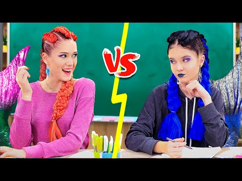 9 DIY Gute Meerjungfrau Schulsachen vs Böse Meerjungfrau Schulsachen