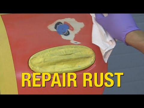how to fill rust holes on a car