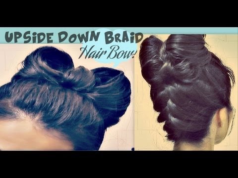 upside down french braid - Don't forget to LIKE & FAVORITE to try this hairstyle later! ♥ http://www.makeupwearables.com/2013/01/hair-bow-hairstyle-upside-down-braid.html How to hair...