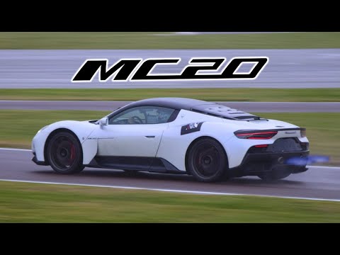 MASERATI MC20 ON THE TRACK - Accellerations, powerslides & more!
