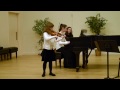 Antonio Vivaldi, Violin Concerto in G minor Op. 12 No. 1. Katarina Spasojević(7), accompanied by Simonida Spasojević(12), February 1, 2014, Indian Hill Music School.