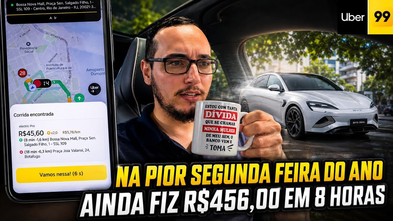 PIOR Segunda do ano. UBER não toca e 99 Crescendo no Rio de Janeiro com a ELETRIC PRO.