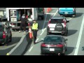 RCMP POLICE CHECK HOV LANES ON TRANS CANADA HWY IN BURNABY BRITISH COLUMBIA CANADA MAR 9 2011.mov