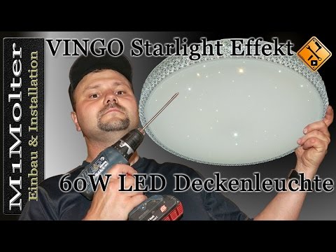 Decken Lampe anschließen - VINGO Starlight Effekt Design 60W LED Deckenleuchte