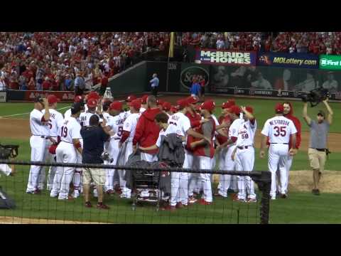 NL Central - Video of the on-field celebration after the Cardinals won and clinched the National League Central Division Championship.