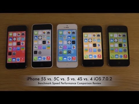 iPhone 5S vs. 5C vs. 5 vs. 4S vs. 4 iOS 7.0.2 - Benchmark Speed Performance Review