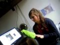 amy in my room exploring my micro fibre mit!!