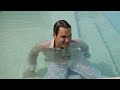 Roger Federer Relaxes Amid Frenzied TV Shoot