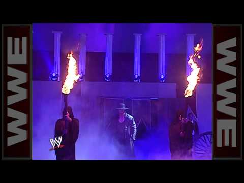 The Undertaker uses his powers to destory the ring while Kurt Angle is in it: Royal Rumble 2006