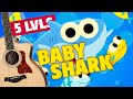 5 levels of Baby Shark. Fingerstyle Guitar Tabs
