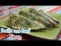 Korean Food: Perila and Beef Jeon (깻잎 고기전)