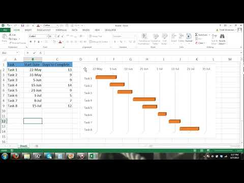 Gantt Chart Excel Tutorial - How to make a Basic Gantt Chart in Microsoft Excel 2013