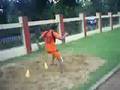 Coach Garcia during plyometric agility training in sand