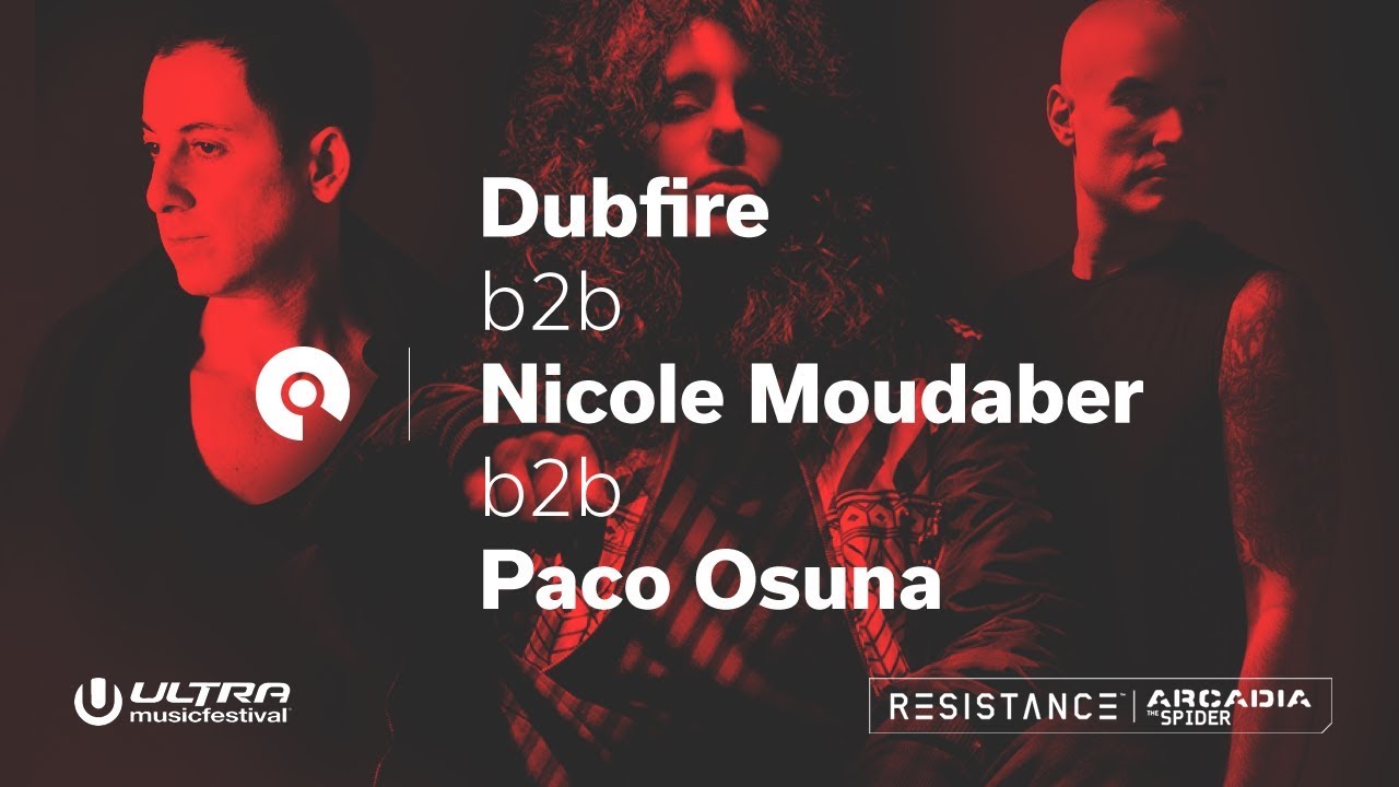 Dubfire b2b Nicole Moudaber b2b Paco Osuna @ Ultra Music Festival 2018, Resistance Megastructure