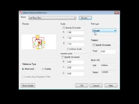 how to attach xref in autocad