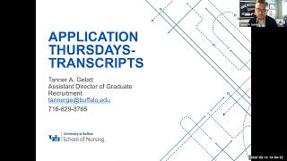 Application Thursdays: Transcripts presentation title screen.