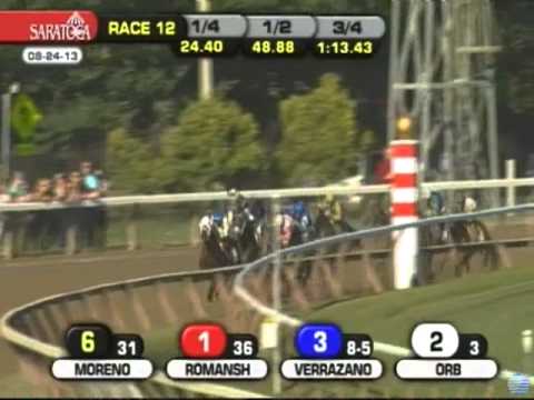 stakes - Will Take Charge noses out Moreno for the win in the Travers Stakes at Saratoga on August 24, 2013. Orb finished third and Palace Malice fourth.