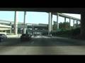 Driving on Los Angeles freeway: 110 near 105 interchange
