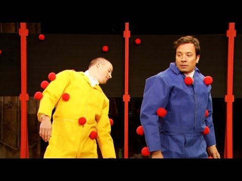 Channing Tatum - Jimmy and Channing don Velcro suits and race to see how many balls they can get to stick to each other. Subscribe NOW to Late Night with Jimmy Fallon: http:/...