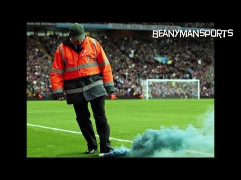 Crazy Scenes As Tottenham Fan Throws Smoke Bomb / Flare At Linesman After Spurs Score!!