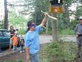 Jared stabs a pinata