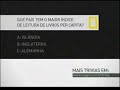 Natgeo: Pa�s com maior �ndice de leitura per capita