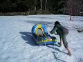 Sliding in the snow