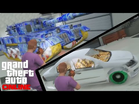 GTA 5 - Flag Tank, Weed Space Docker, & Lazer Rifle - GTA 5 Mod Gameplay