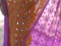 videos de Pink Pure Georgette Bandhej Saree with Blouse