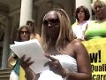 Lourdes Hunter, a transexual African-American woman from Brooklyn, fiercely attacked NYC conditions which caused prostitution, inadequate health care, sexual abuse in youth shelters and discrimination in women's shelters.