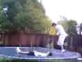 haha funny trampoline jump
