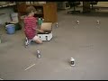 Duck-Duck-Goose game played by Swan robot and Daniel