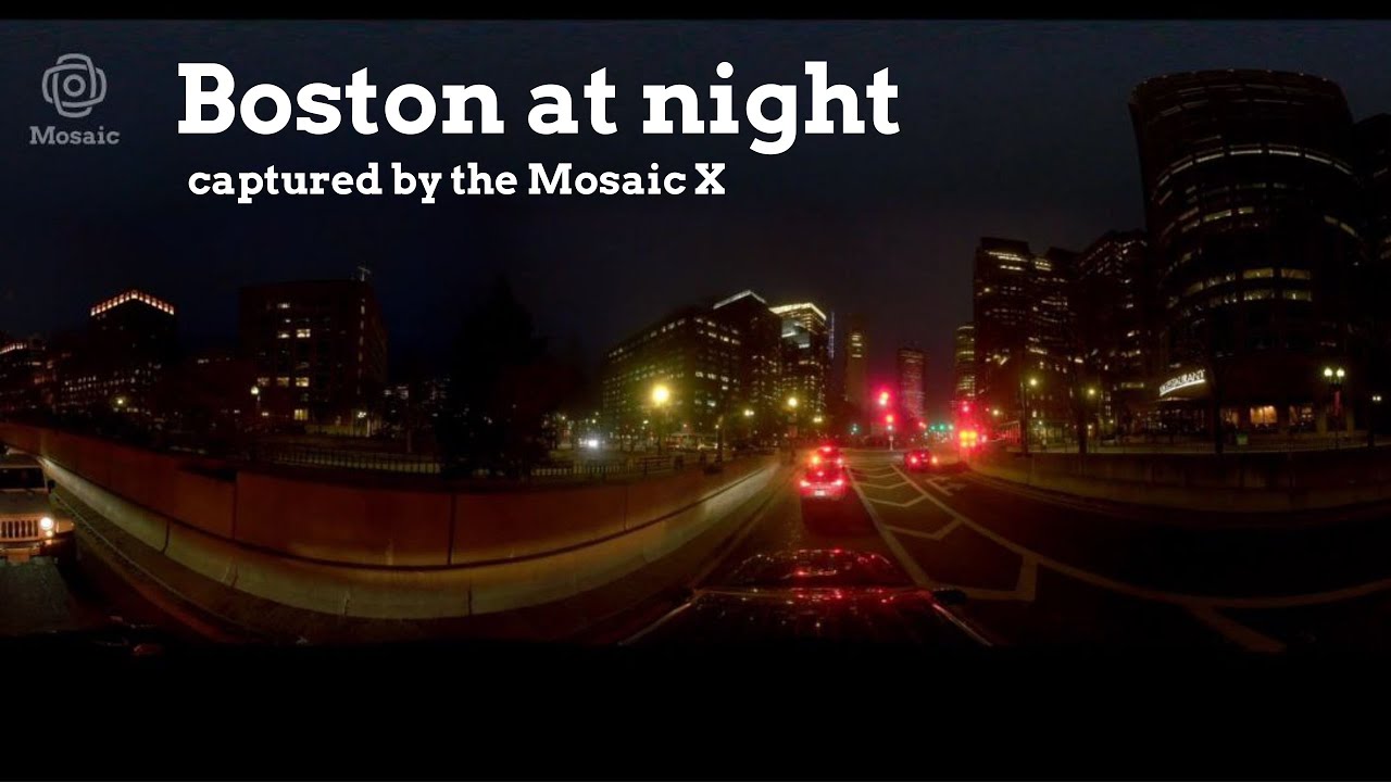 Night Boston captured by the Mosaic X - 360º Mapping Camera [Watch in 4K]