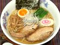 ingredients for ramen - japanese noodle dish originated in china
(serves 2)

- yakibuta -
500g pork ribs (17.6 oz)
green part of welsh onion
a small piece of ginger
4 tbsp soy sauce
2 tbsp sake
1 tbsp brown sugar
** boil down the pork ribs soup until the volume is less than 300cc (1 1/4 u.s. cups).

- seasoned soft-boiled eggs -
2 eggs (65g-70g/2.29oz-2.47oz)
1 tbsp soy sauce
1 tbsp sake
1 tbsp mirin
** season the eggs for several hours at a room temperature or keep them in a fridge overnight.

- toppings -
12cm white part of welsh onion (5 inch)
80g spinach (2.82oz)
narutomaki - cylindrical kamaboko
menma - condiment made from dried bamboo shoots
toasted nori

- dashi stock -
1200ml water (5.07 u.s. cup)
10g dried sardines (0.353 oz)
10x5cm dried kombu kelp (4x2 inch)

2 bags of raw ramen noodles
2 tsp chicken stock

about music
frederic chopin - valse in d-flat major 