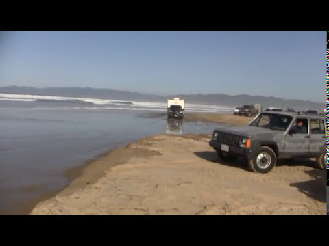 pismo - Dangerous High Tide at Pismo Beach River Crossing Good luck driving your motor home!