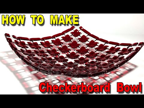 Fused Glass Checkerboard Bowl Using an Easy Technique, Glass Fusing Project