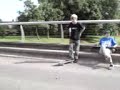 Ollying up a foot high curb
