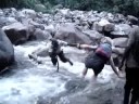 How to cross a river in the Ruwenzoris, Uganda