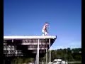 tyler decides to front flip off the dock..