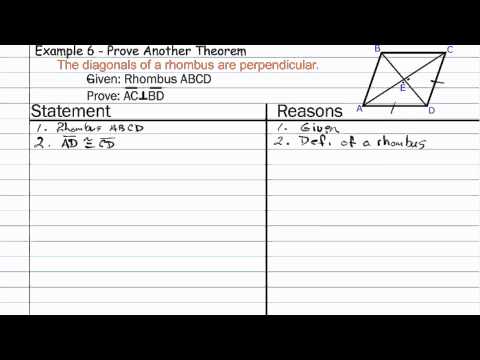 how to prove a rhombus