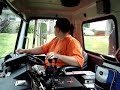 Garbage truck in action