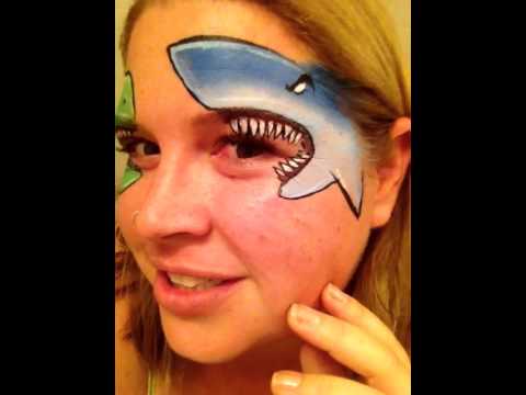 how to face paint a t-rex
