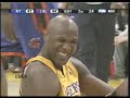 the nba is a game of runs , lakers got a big run , knicks strike again , lakers tie the game , knicks strikes again , finally lakers strike again and game was over. kobe bryant was awesome in the game , he should have had about 3-4 more assists , he gave everyone wide open shots . kwame and dj mbenga missed about 3 layups . kobe was shooting the ball bad in the the first half but he got 18 pt sin the second half on a very high fg% to help the lakers get the win. sasha was shooting the ball very well , he hit some big shots , odom played well , he need to play like this every game. lakers go on the longest road trip in lakers history , lakers play pistons on thursday.
