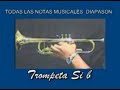 LAS NOTAS MUSICALES EN el DIAPASON DE la TROMPETA SIb