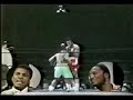 legendary boxers muhammad ali and joe frazier (both of who have held the heavyweight title of the world at least once in their careers) discuss their second fight during abc's wide world of sports hosted by the incomporable howard cosell. ali, always known for his colorful venacular, calls joe ignorant, which sets off an in-studio brawl, in which cosell claims is staged, but frazier seems to be sincerely angry. this sets the stage for the following years classic ali-frazier battle royale, 