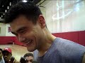 Following Tuesday's workout, Yao Ming said his foot is healed and he'll be ready for the season. An reporter felt during the interview, and Yao Ming 