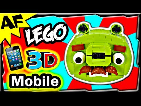 3D Mobile Lego Angry Birds MOUSTACHE PIG Animated Review with Building Instructions