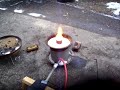Melting aluminum in my experimental waste oil furnace
