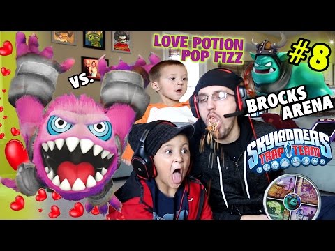Love Potion Pop Fizz FUN Gameplay: Us vs. Brock Part 8! (Skylanders Trap Team Arenas)