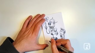 “Little Detectives”
Inking my daily doodle 5,5 x 4 (14 x 10 cm)

Tools:
Pentel Pocket Brush Pen
Artl